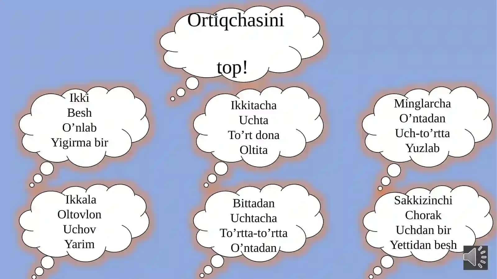 Son so’z turkumini mustahkamlash uchun qo’shimcha topshiriqlar 3