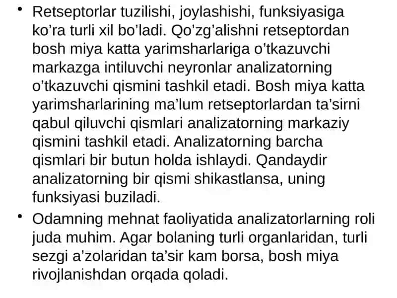 ANALIZATORLAR FUNKSIYALARINING UMUMIY QONUNIYATLARI 3