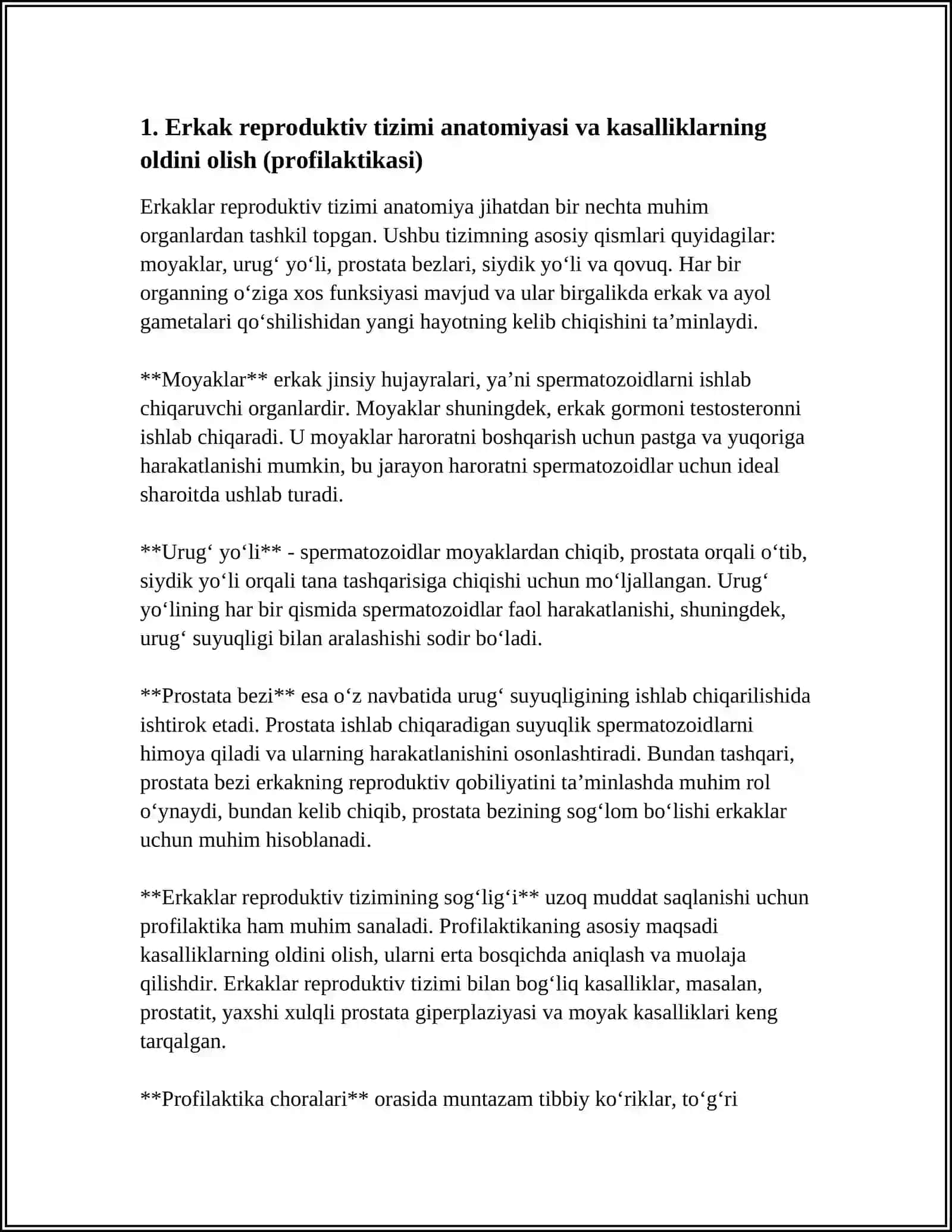 ERKAKLAR REPRODUKTIV TIZIMI KASALLIKLARI PROFILAKTIKAISI VA GIGENASI 3