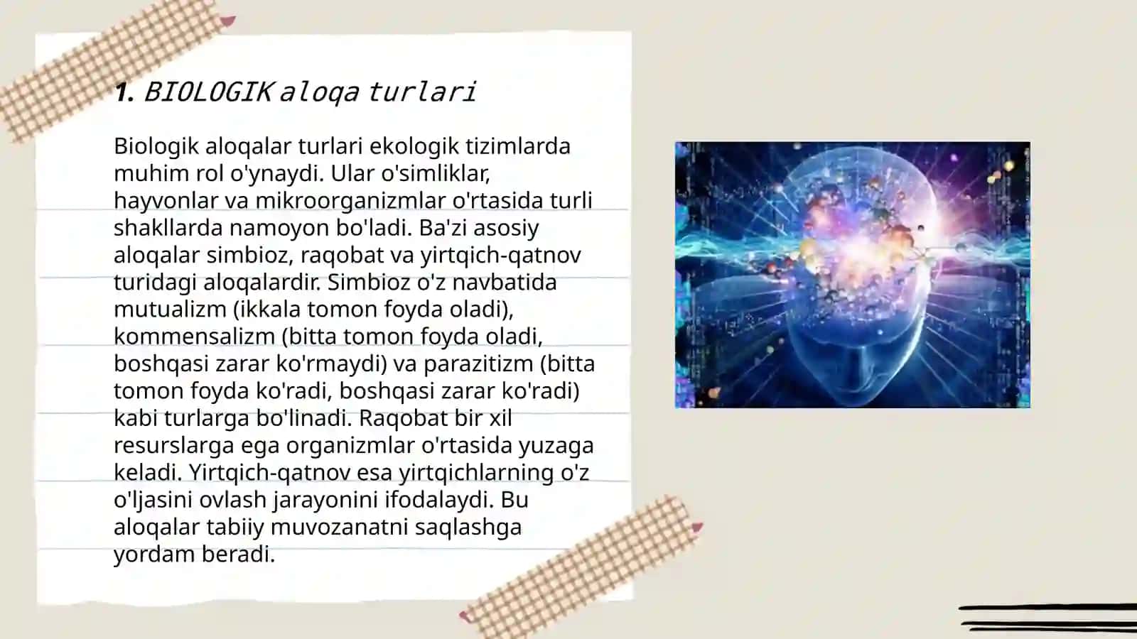 Biologik aloqalar turlari 3