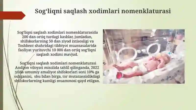 Sog‘liqni saqlash xodimlari va xizmatlarining nomenklaturasi 3