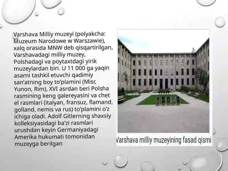 Samarqand davlat universiteti Tarix fakulteti 401-guruh talabasi Xushvaqov Mirjalolning Muzeyshunoslik va Arxivshunoslik slayd taqdimoti 3