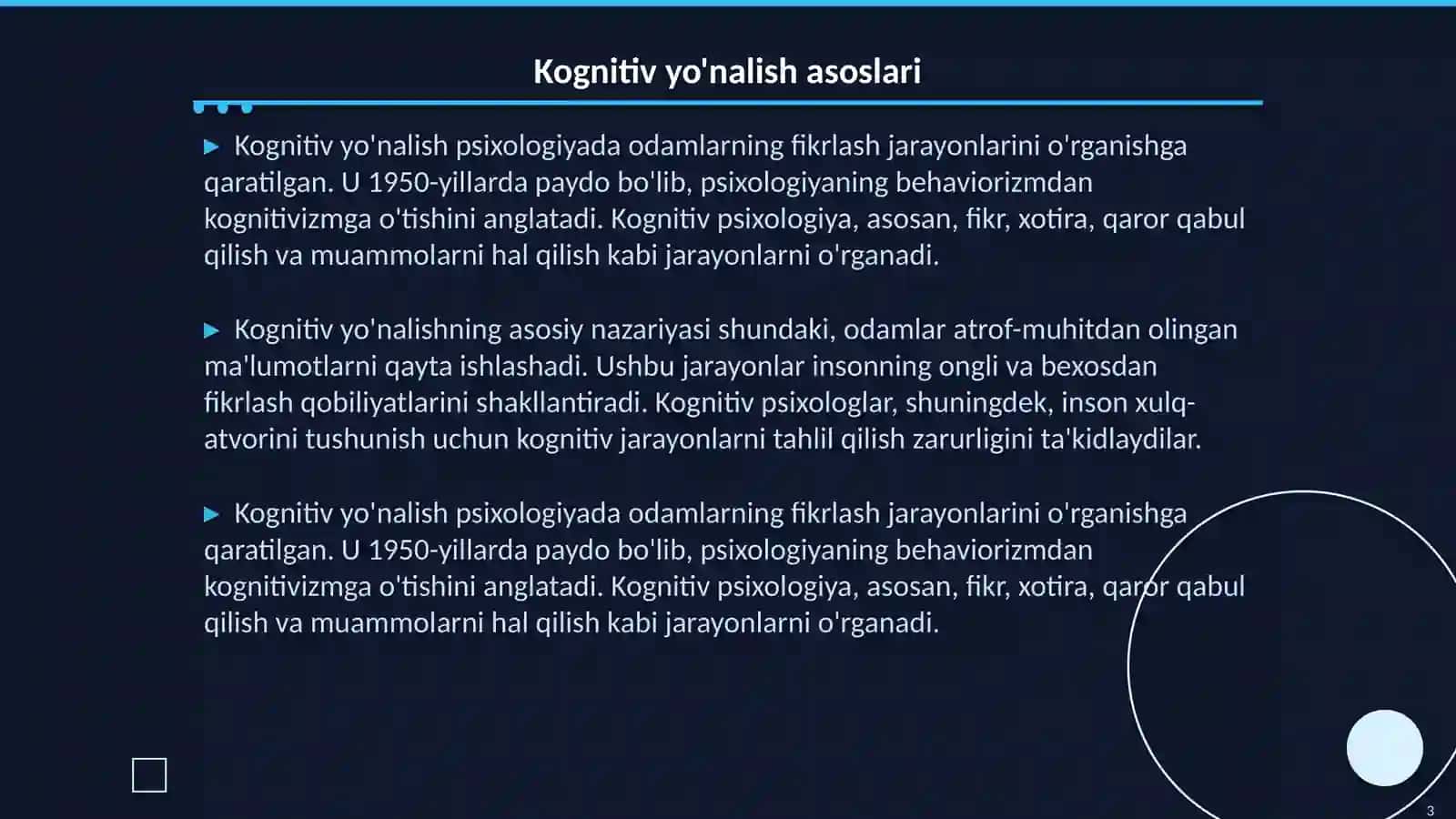 Kognitiv yo'nalish 3