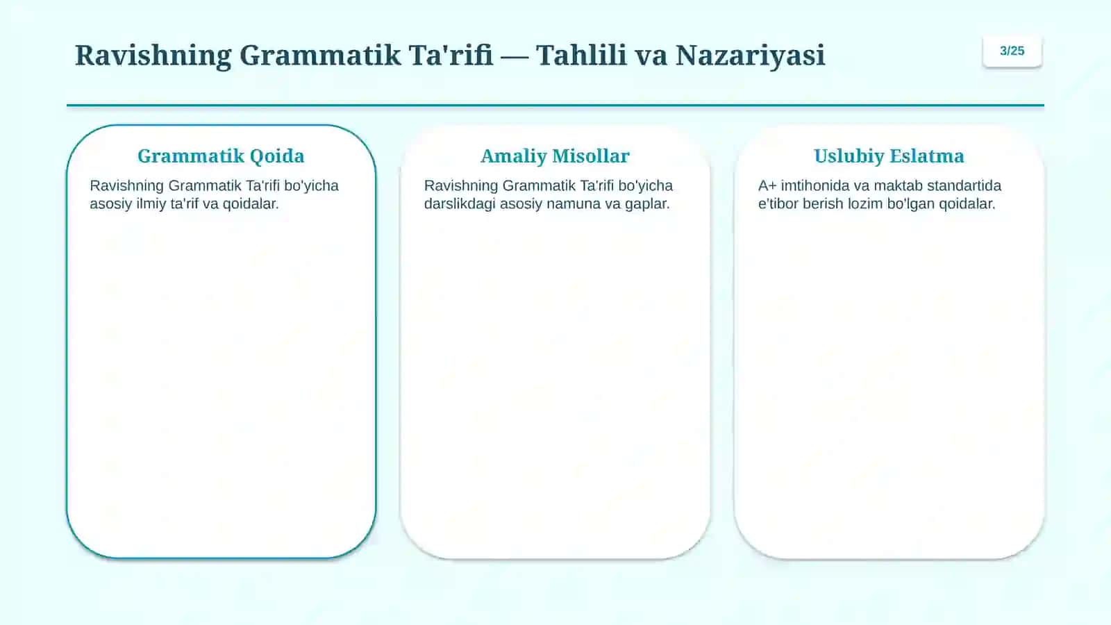Ravish So'z Turkumi: Ma'no Turlari va Yasalishi 3