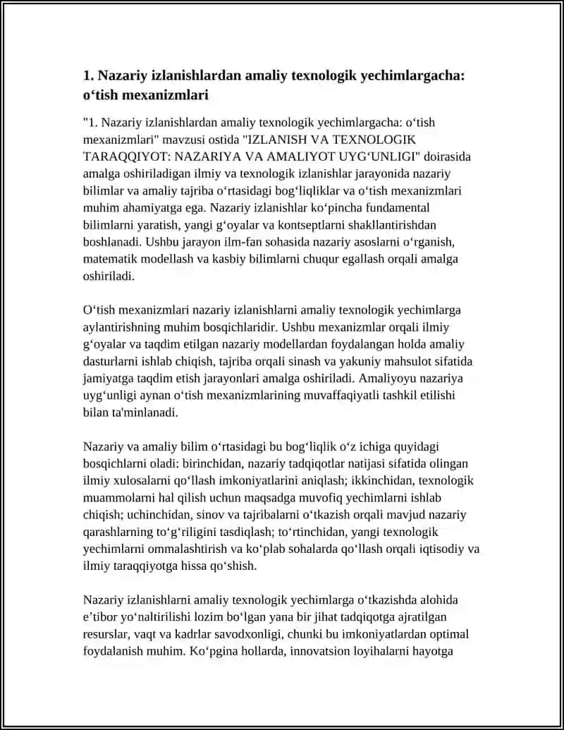 IZLANISH VA TEXNOLOGIK TARAQQIYOT: NAZARIYA VA AMALIYOT UYG‘UNLIGI 3