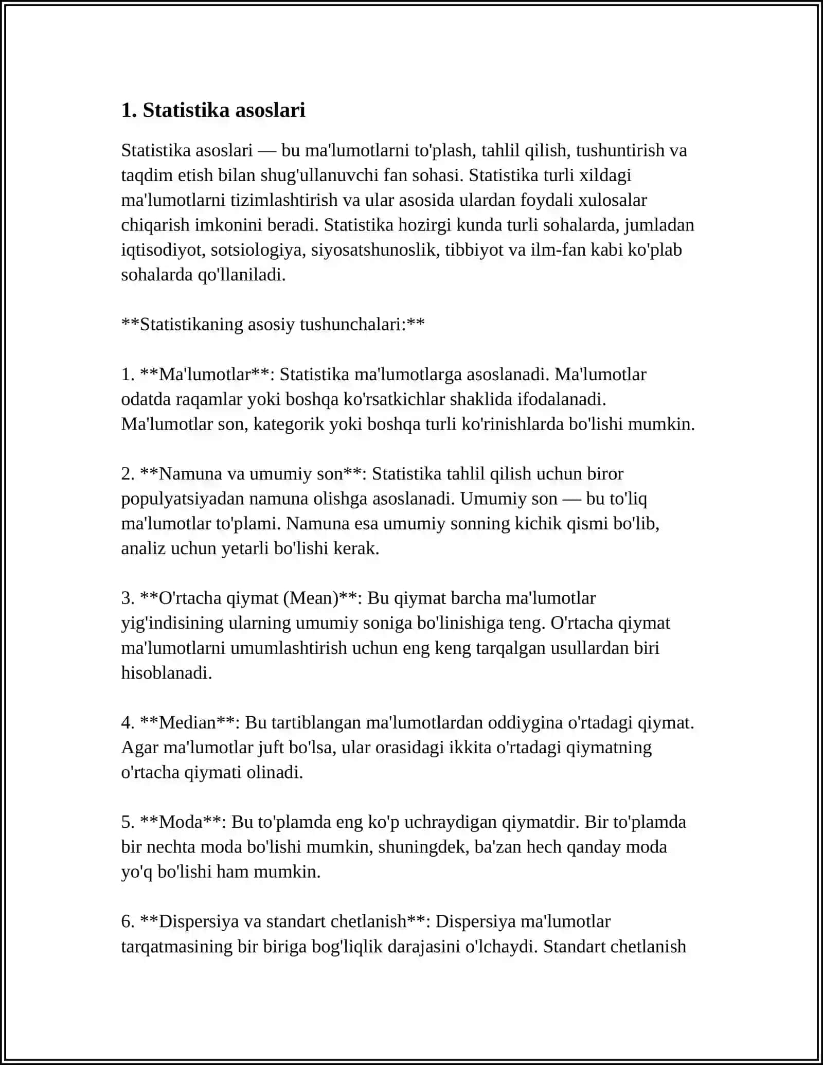 STATISTIK JAMLASH VA GURUHLASH 3