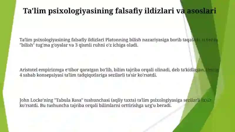 Pedagogik Psixologiyada Ta'lim Nazariyasi 3