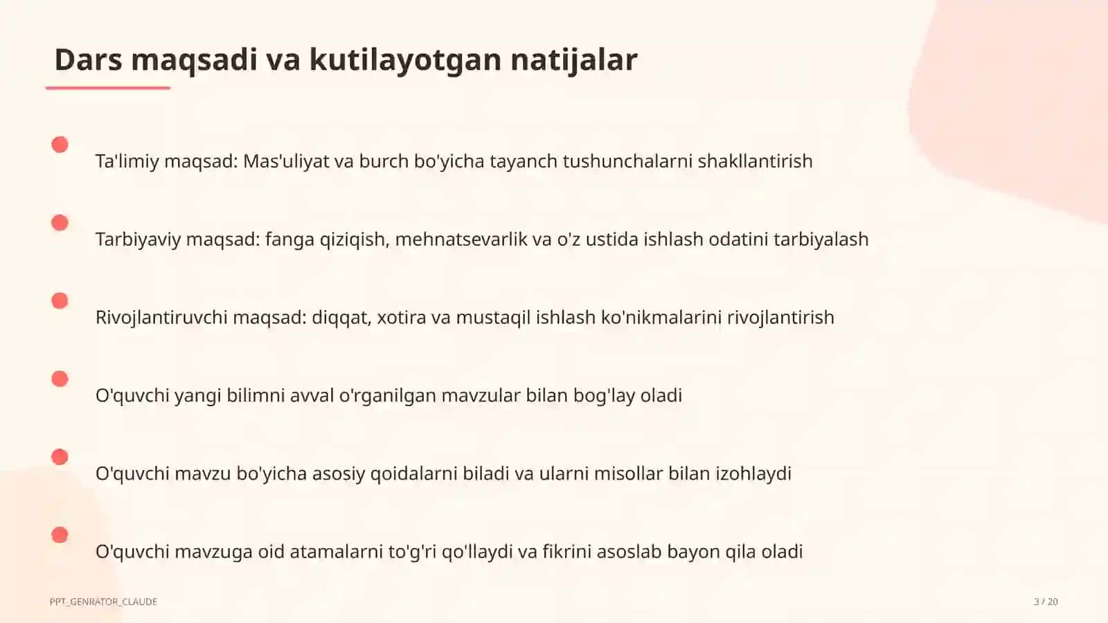 Mas'uliyat va burch (6-sinf) 3
