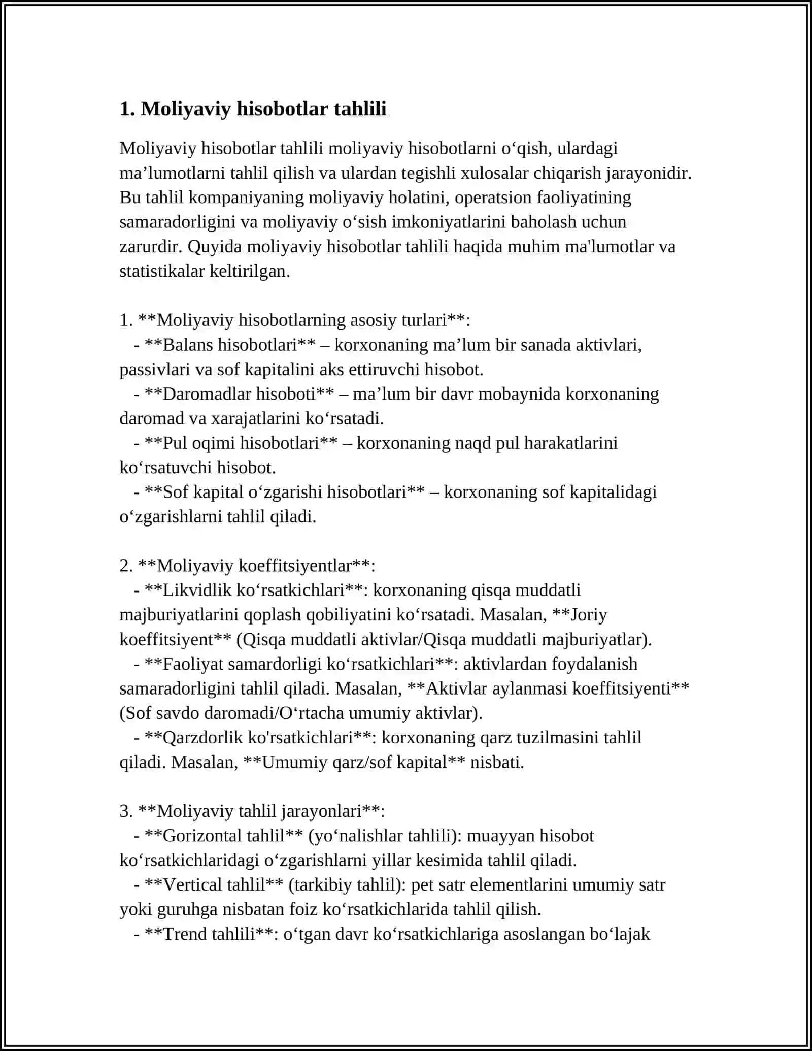 ISTIQBOL UCHUN TAYYORLANGAN MOLIYAVIY MAʼLUMOTLARNI TEKSHIRISH 3