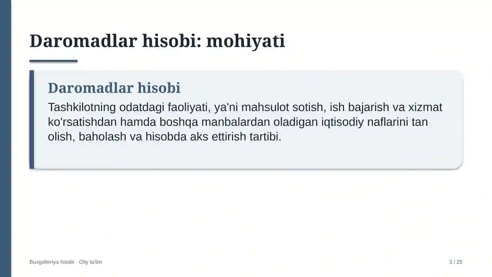 Ekologik ekspertiza tashkilotlarida daromadlar hisobi 3