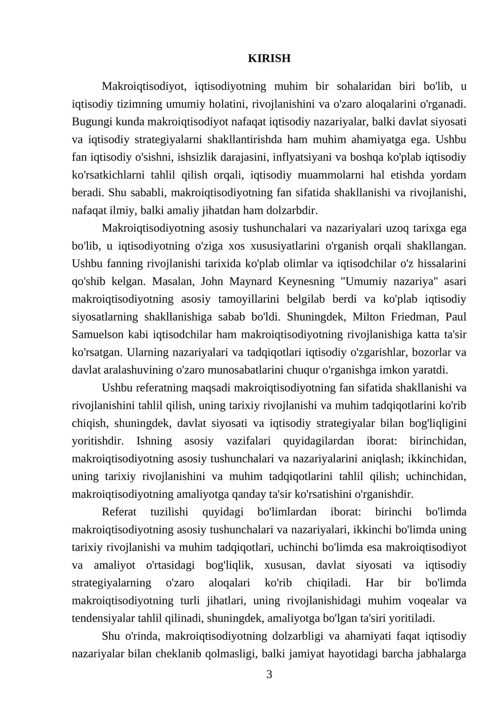 Makroiqtisodiyotning fan sifatida shakllanishi va rivojlanishi 3