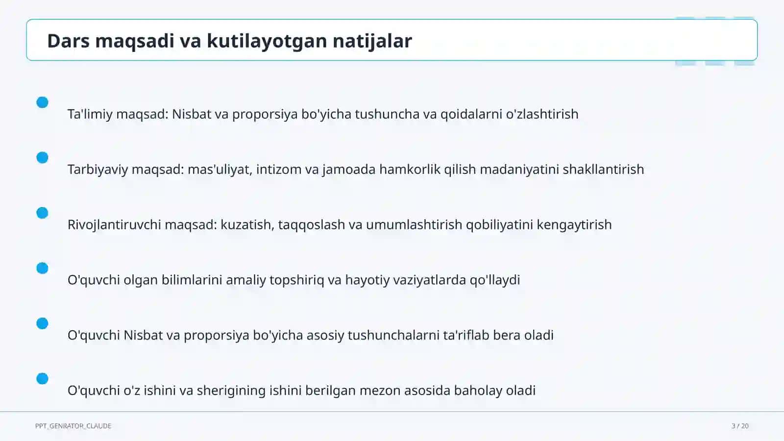Nisbat va proporsiya (6-sinf) 3