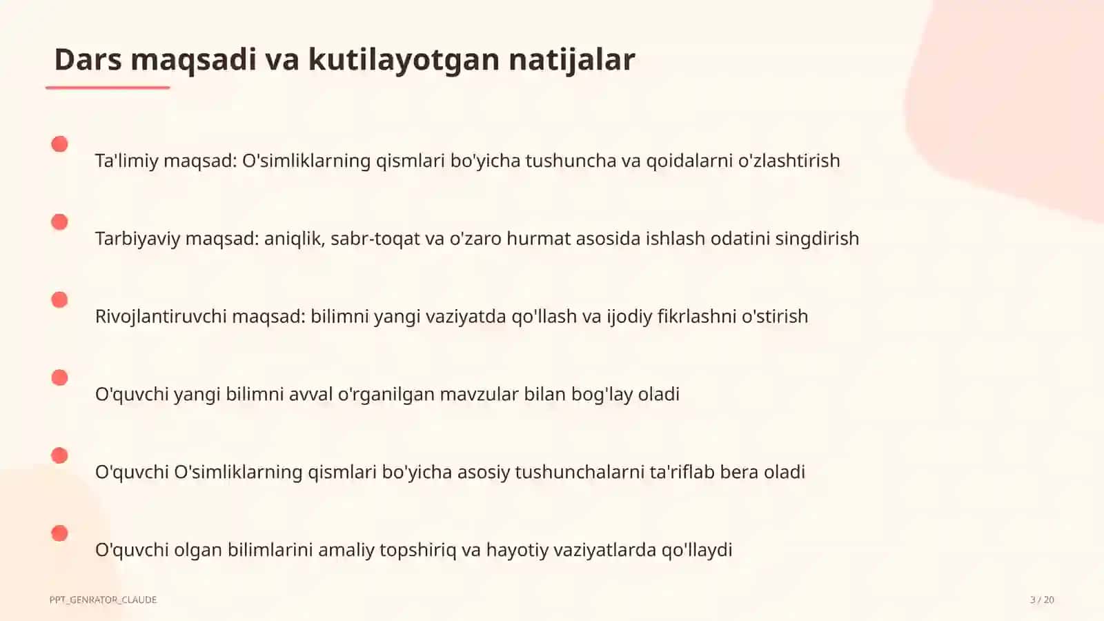 O'simliklarning qismlari (2-sinf) 3