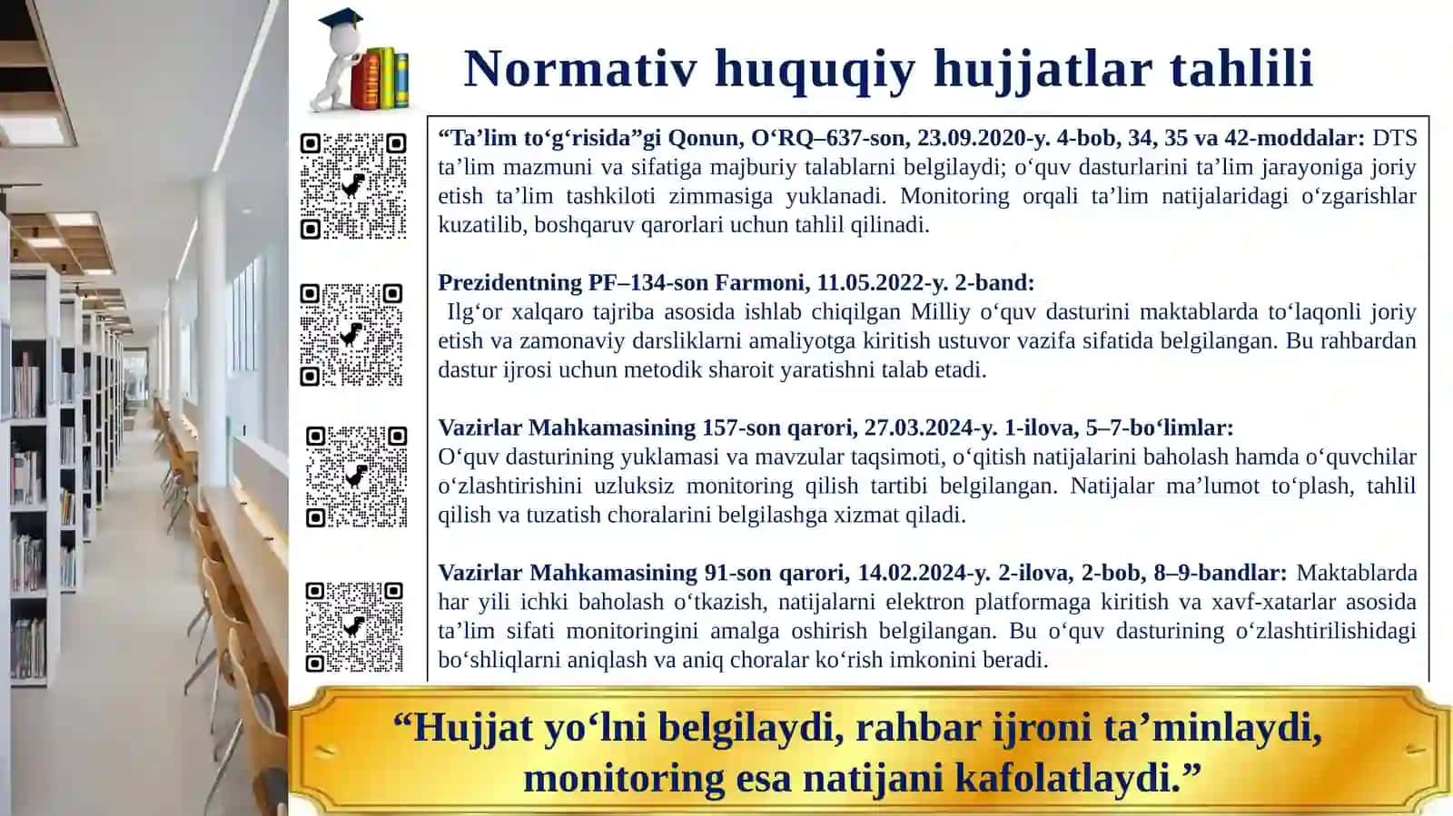 TAʼLIMMUASSASALARIDA O‘QUV DASTURLARINI JORIY ETISH VA ULARNING O‘ZLASHTIRILISHINI NAZORAT ETISH 3