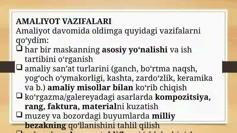 Amaliysan’at va madaniy maskanlarda amaliyot(praktika) natijalari 3