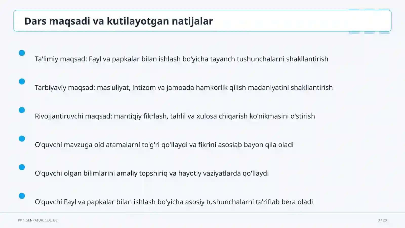 Fayl va papkalar bilan ishlash (5-sinf) 3