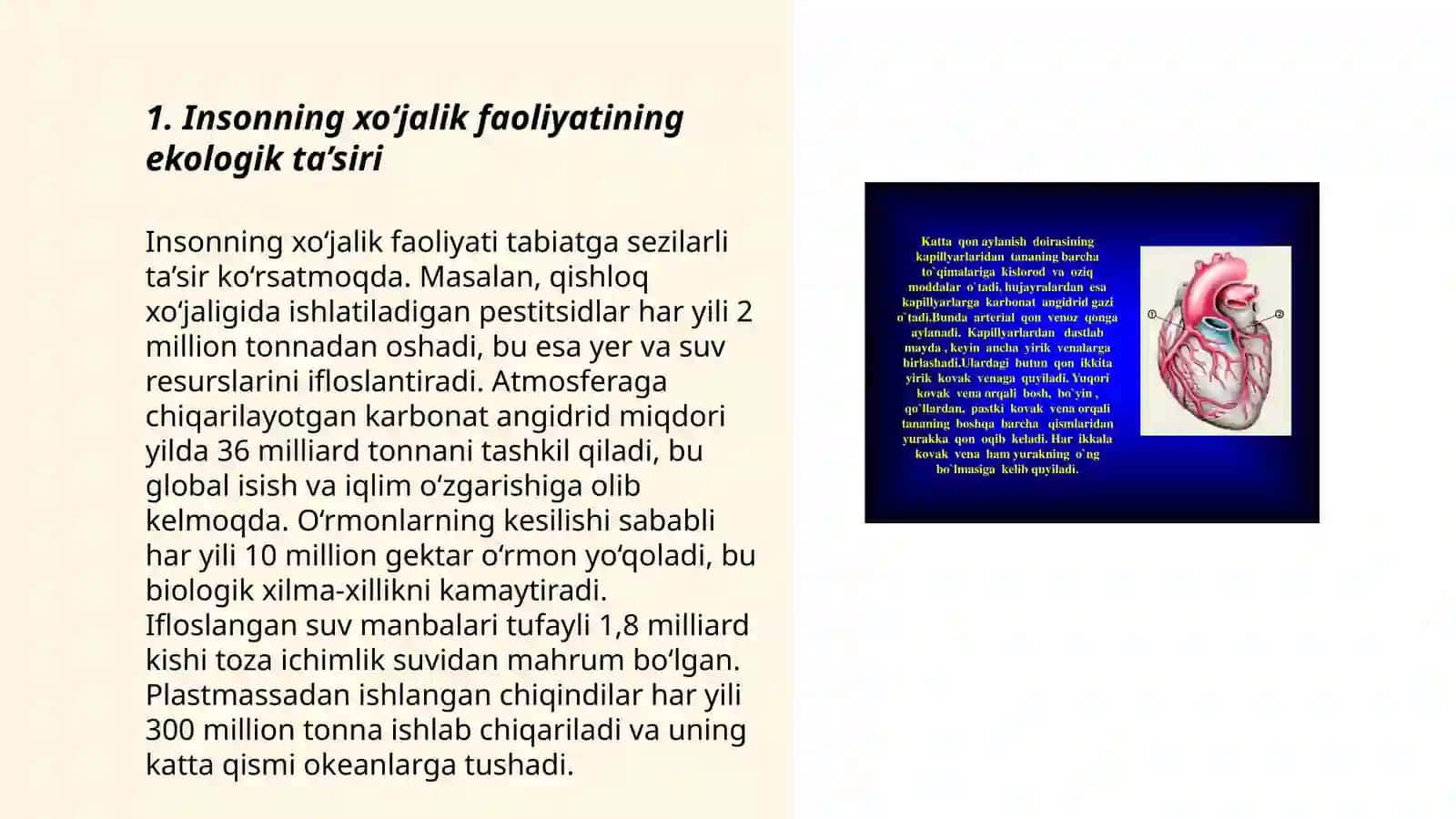 Insonning xo‘jalik faoliyatini baholash va tabiatga ta’sirini oʻrganish 3