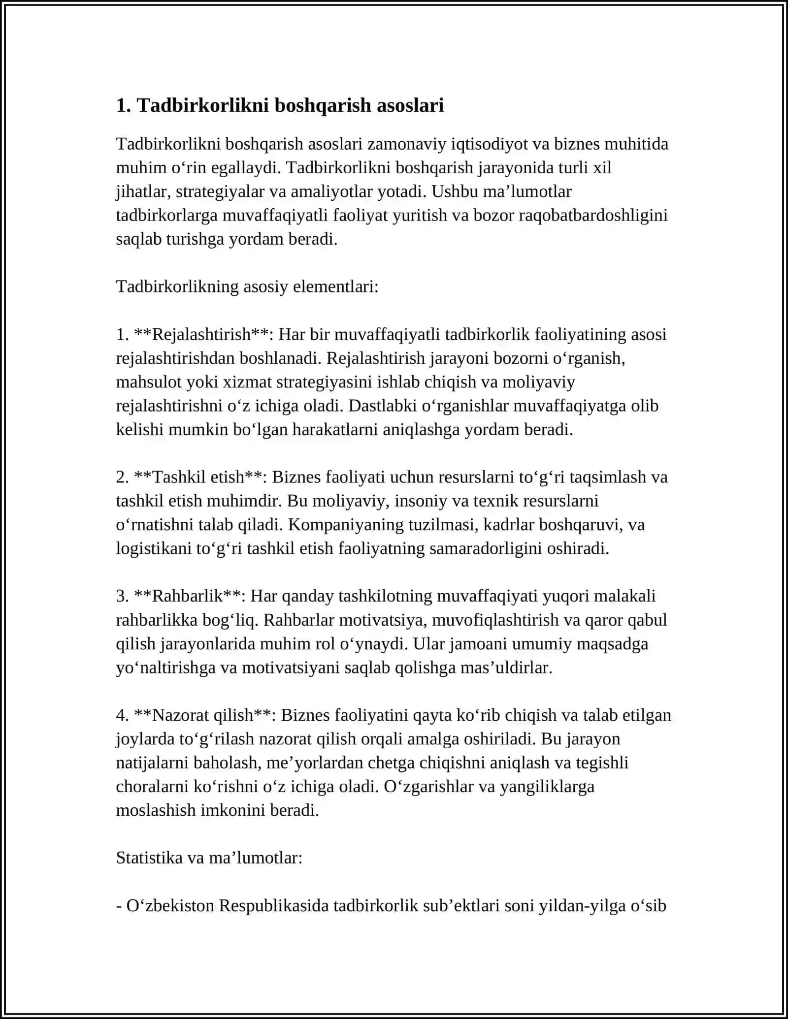TADBIRKORLIKNI BOSHQARISHNI TASHKIL ETISH 3