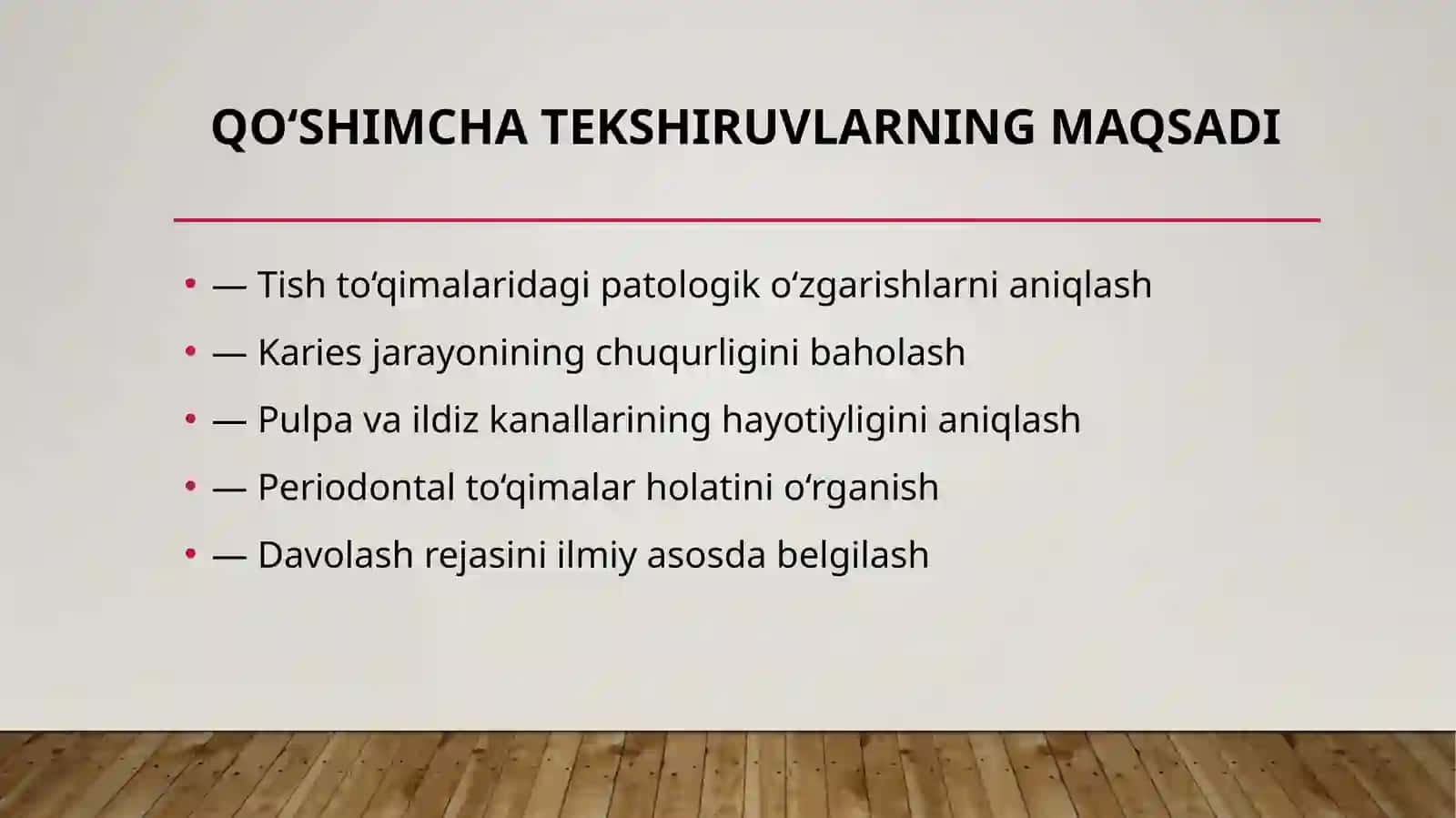 Tish qattiq toʻqimasi kasalliklarini qoʻshimcha tekshirishda ishlatiladigan asbob anjomlar 3