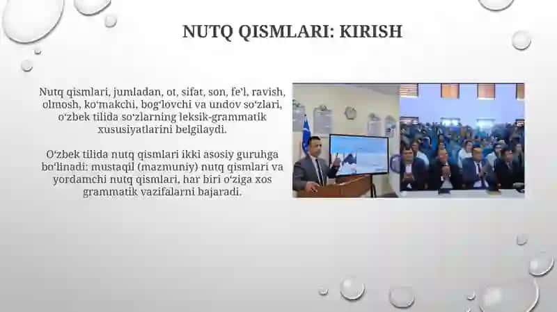 So'z turkumlar ikkinchi darajadagi bo'laklar Paronimlarni 3