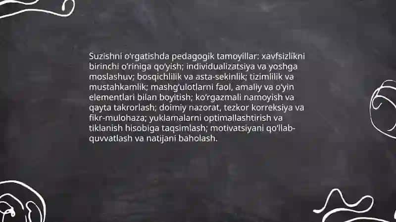 Suzish mashgʻulotlarida oʻrgatish metodikasi 3