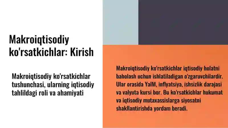 Asosiy makroiqtisodiy ko'rsatkichlar va ularni hisoblash. 3