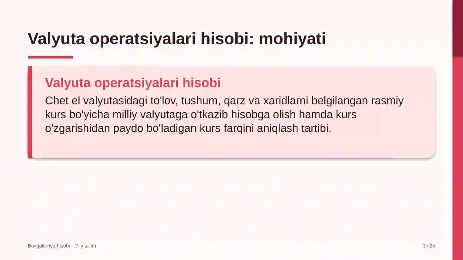 Keramik plitka ishlab chiqarishda valyuta operatsiyalari hisobi 3