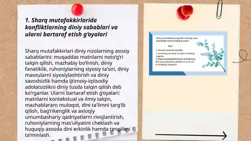 Sharq mutafakkir-larining konfliktlarni yuzaga kelish sabablari va ularni bartaraf etish haqidagi pedagogik g‘oyalarini o‘rganish hamda tahlil etish 3