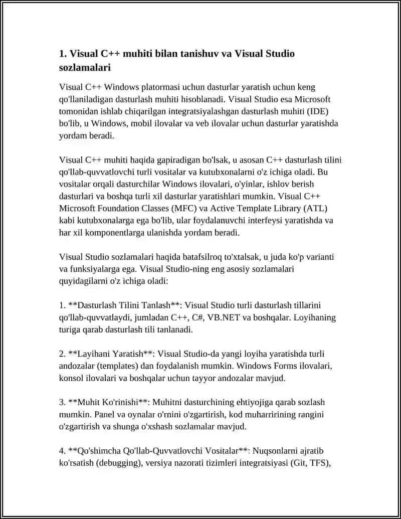 VISUAL C++ MUHITIDA DASTURLASH 3