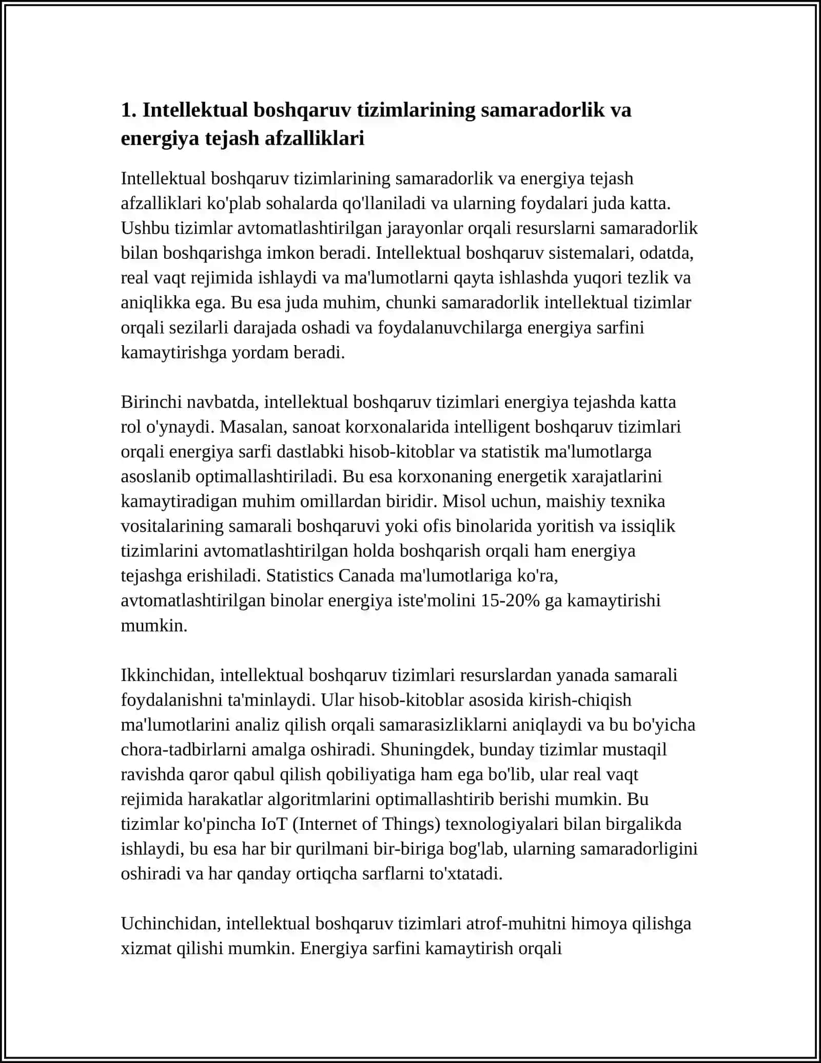 INTELLEKTUAL BOSHQARUV TIZIMLARINING AFZALLIKLARI VA CHEKLOVLARI 3