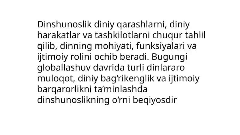 Dinshunoslik: predmeti, maqsadi va vazifalari 3