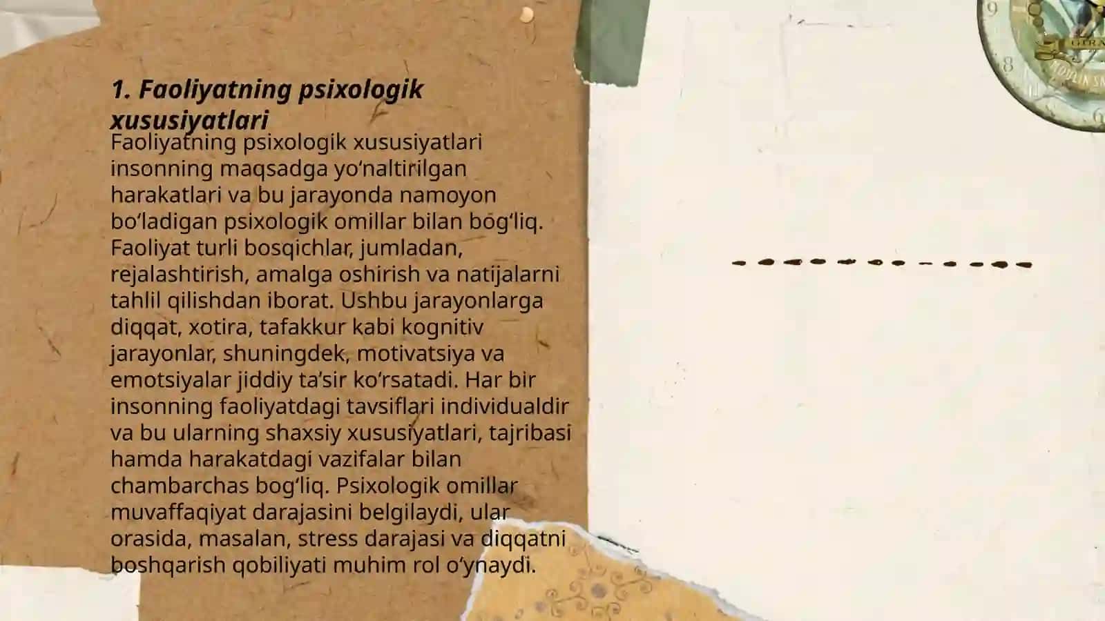 Faoliyatning umumiy psixalagik tasnifi 3