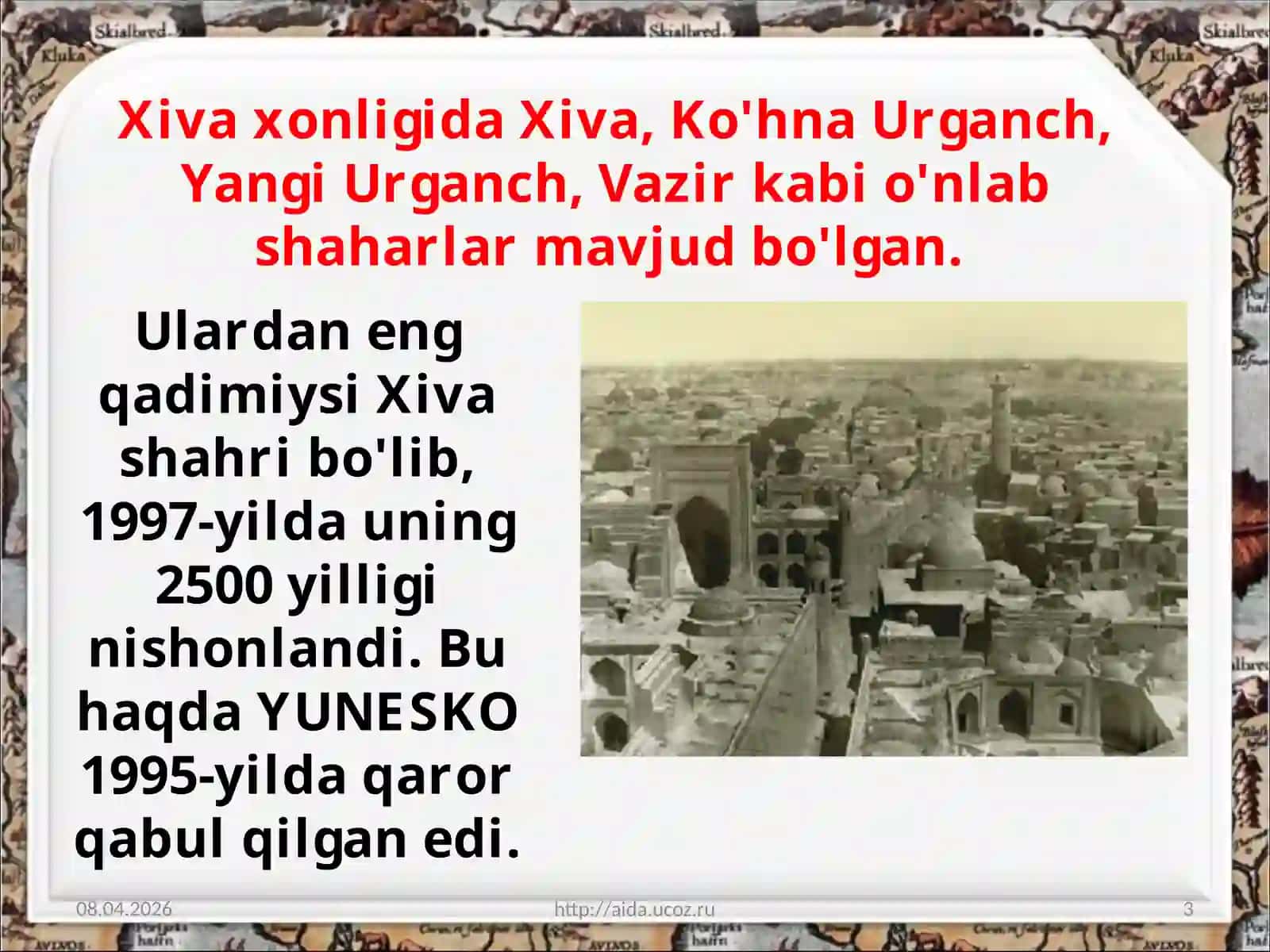XIVA XONLIGIDA DIPLOMATIK ALOQALAR TARIXI 3