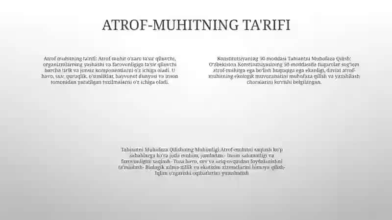 Konstitutsiyaning 50- Moddasi Tabiantni Muhofaza Qilish 3