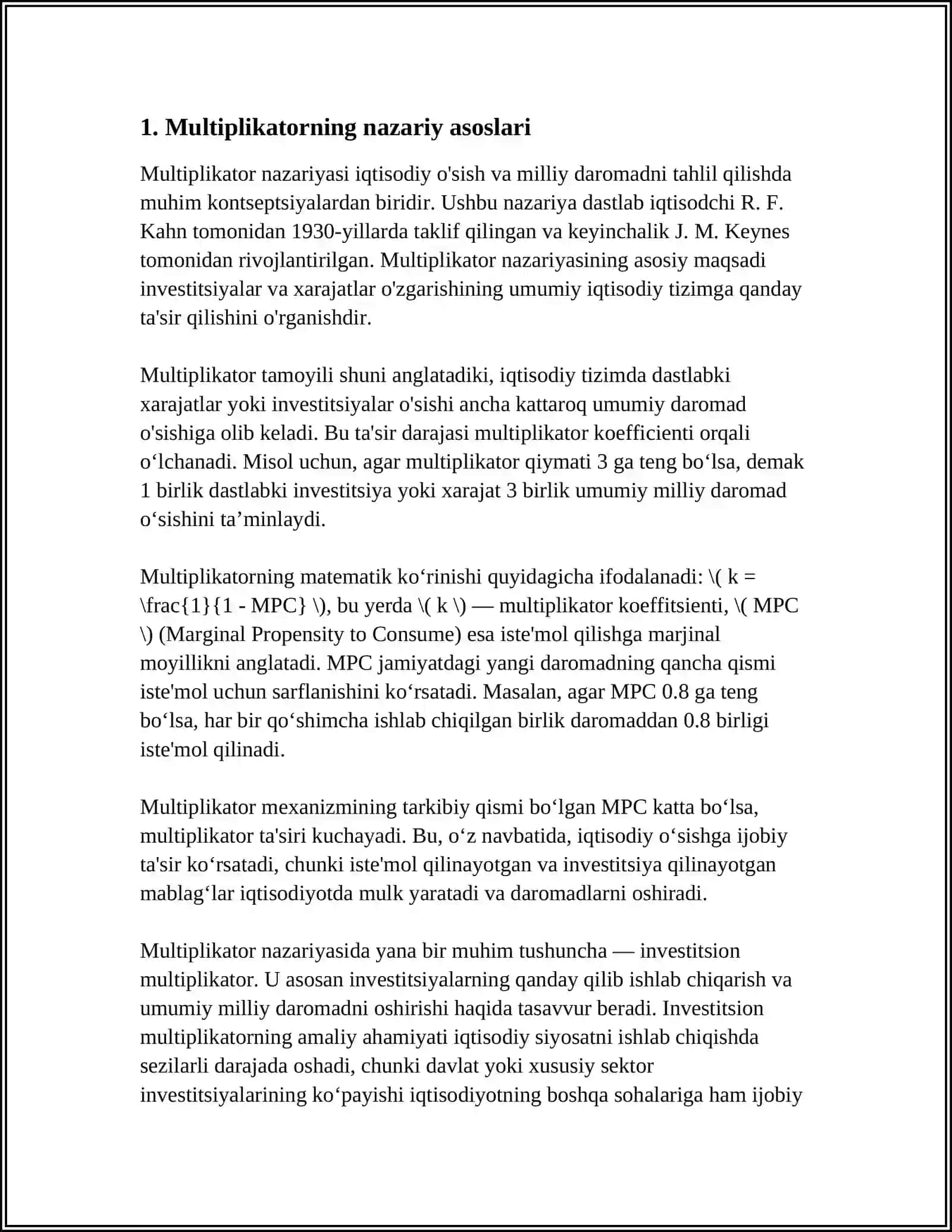MULTIPLIKATOR TUSHUNCHASI 3