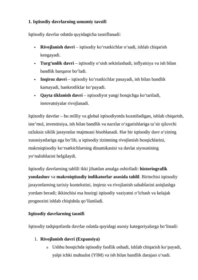 Iqtisodiy davrlarning tasviri 3