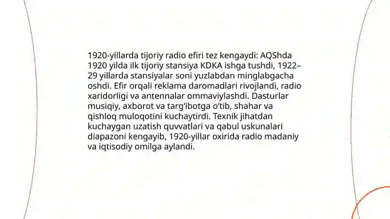 1920-yillarda tijoriy radio efirining kengayishi 3