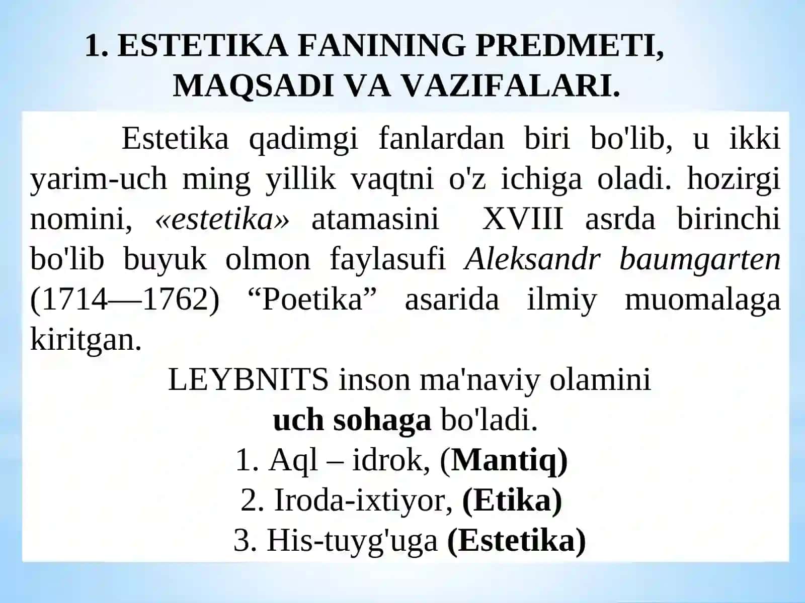 Estetika nazariyasi 3