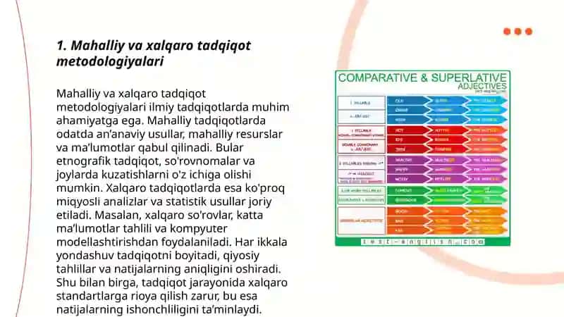 Mahalliy va xalqaro tadqiqot metodologiyalari 3