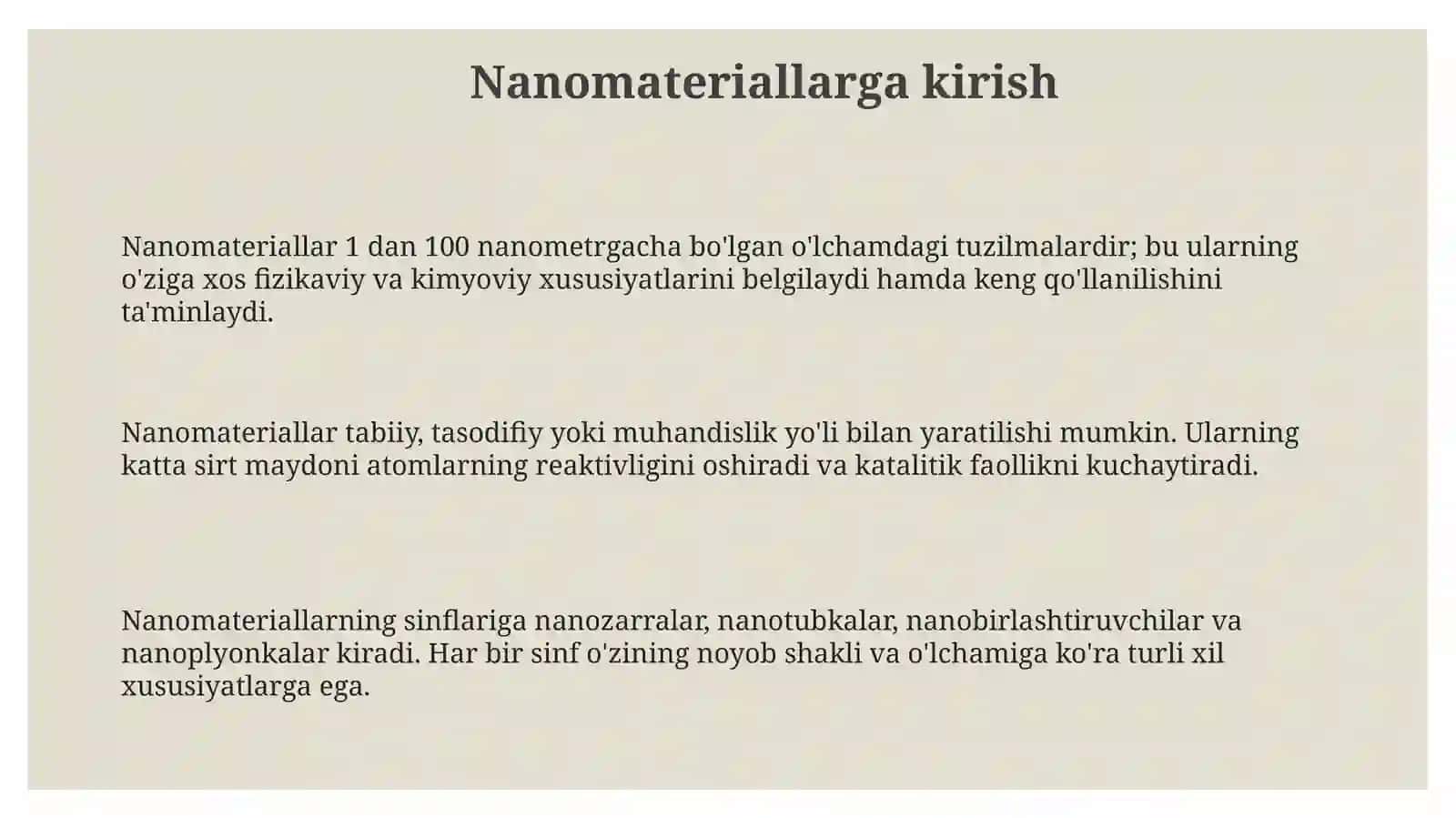 Nanomateriallar 3