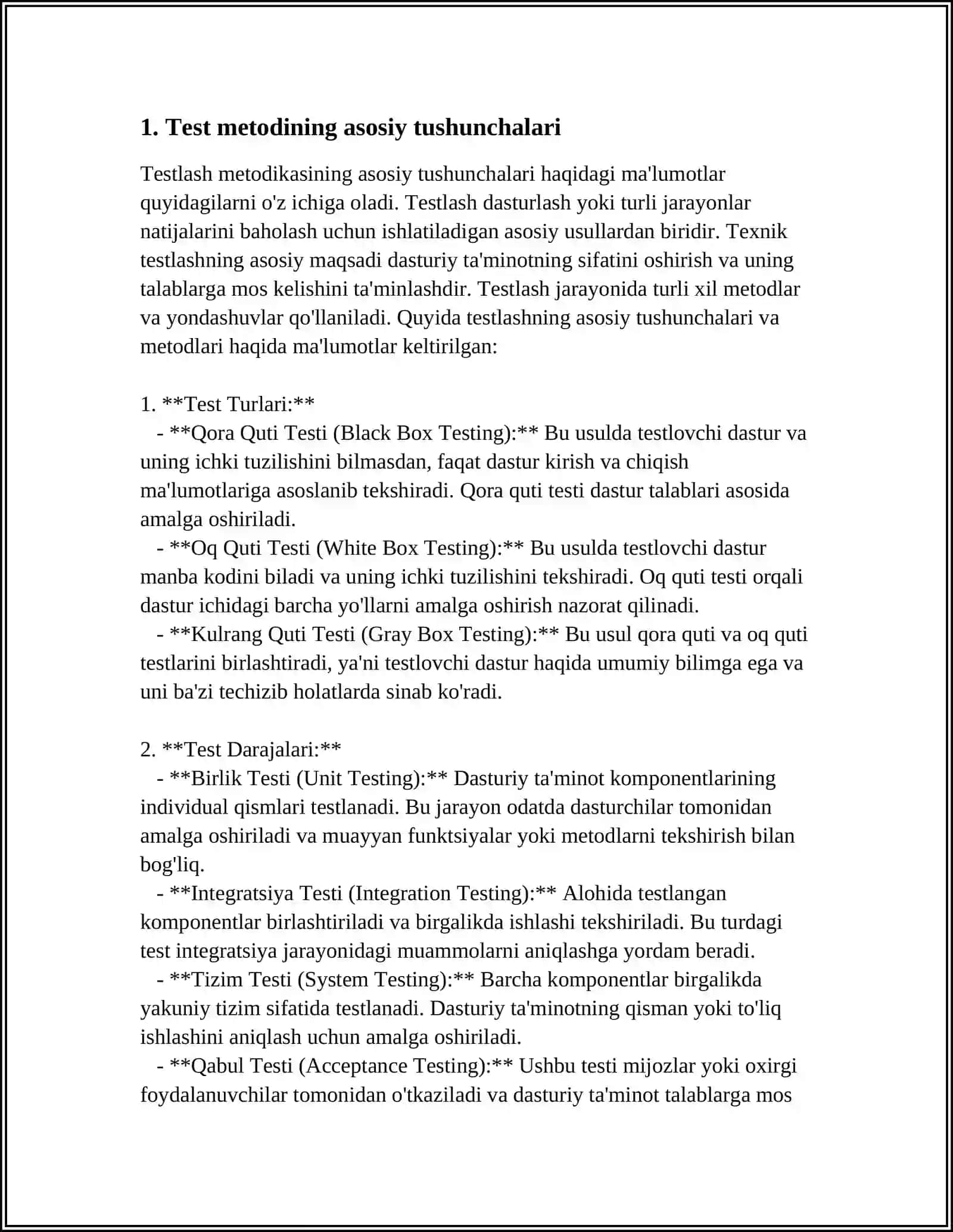 ZAMONAVIY PSIXOLOGIYA TARMOQLARIDA TADQIQOD METODLARINI QOʻLLANILISHI. TEST METODI 3