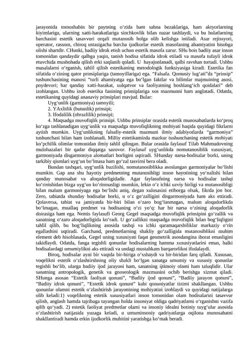 Nafosat falsafasi (Estetika) 3