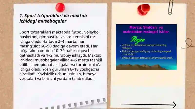Sport toʻgaraklari va maktab ichidagi musobaqalar 3