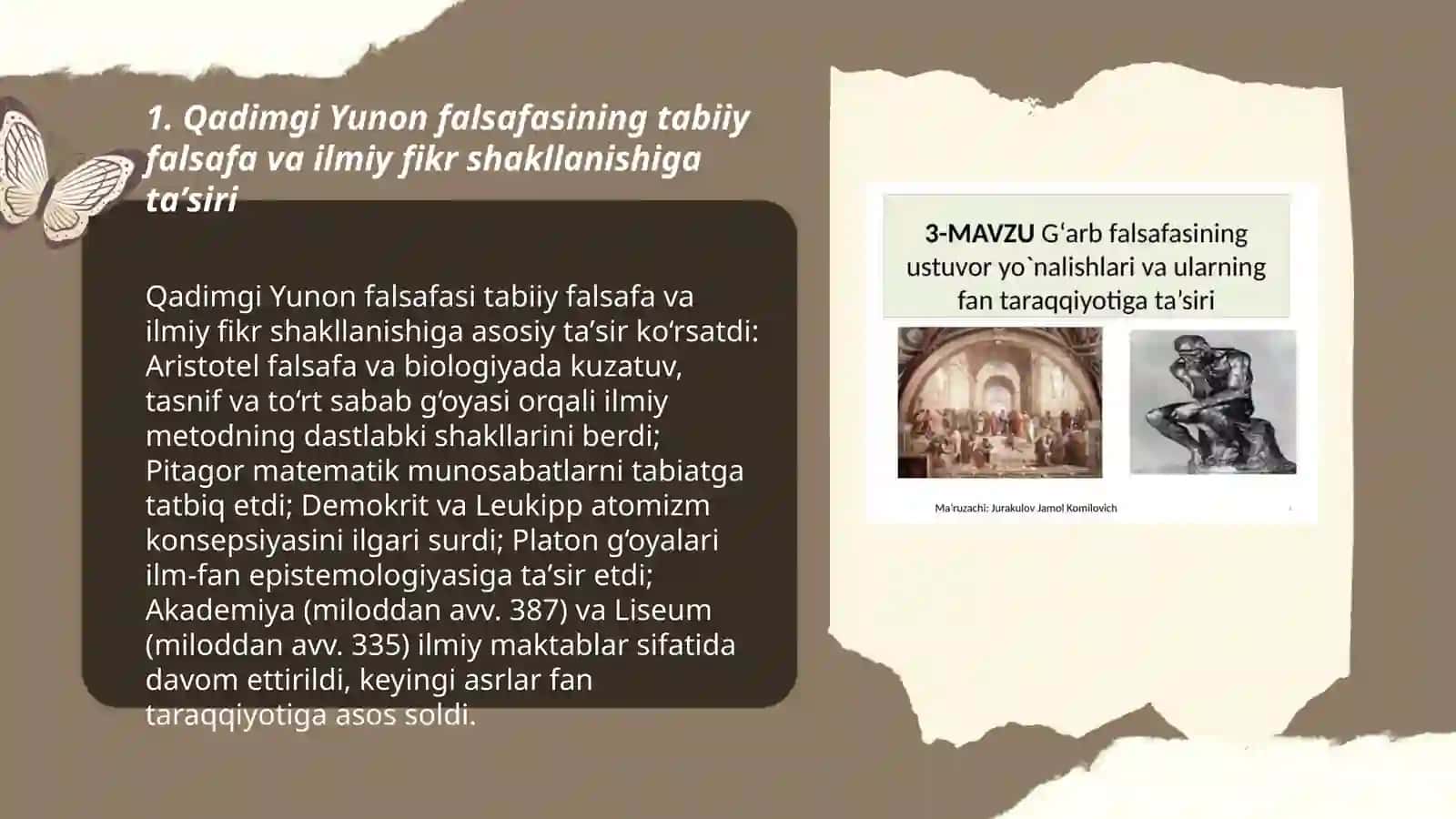 Gʻarb falsafasining ustuvor yoʻnalishlari va ularning fan taraqiyotiga ta'siri 3