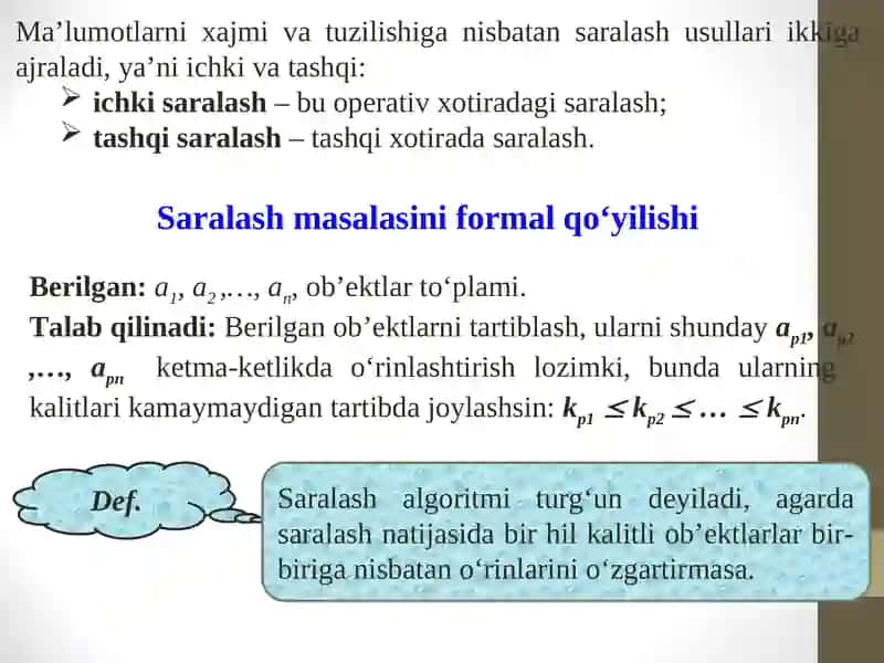 Saralash 3