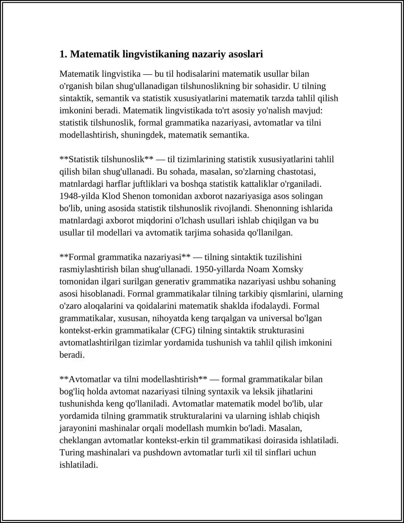 LINGVISTIK MASALALARNI MATEMATIK USULLAR BILAN YECHISH YOʻLLARI 3