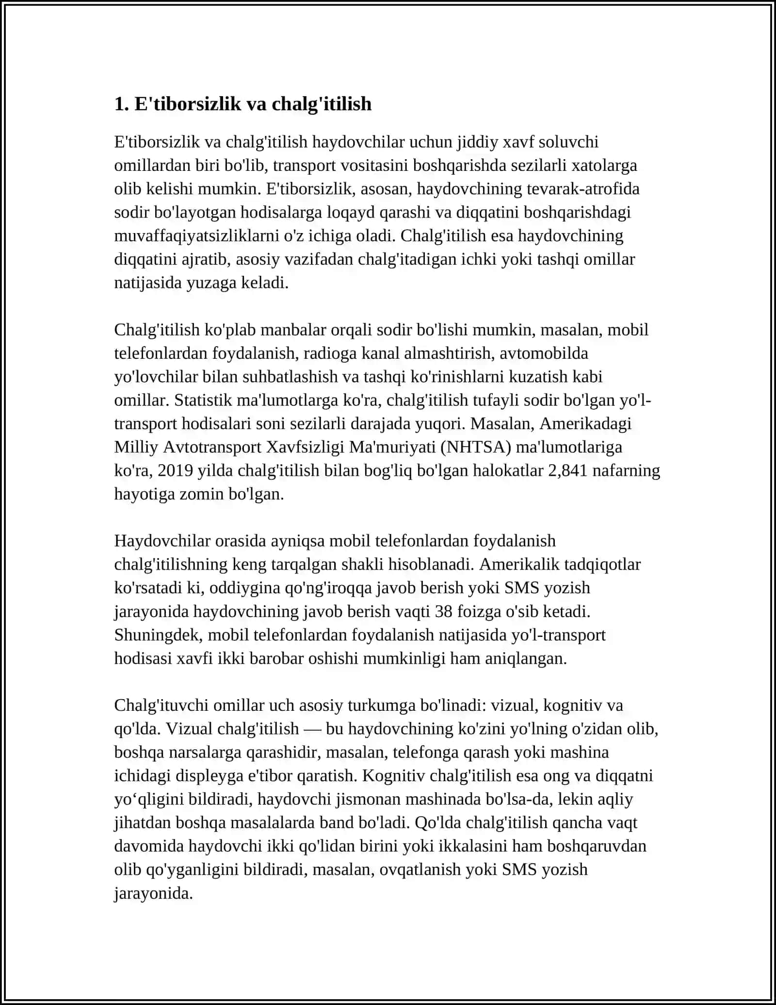 IDROK QILISHDA HAYDOVCHINING XATOLARI 3