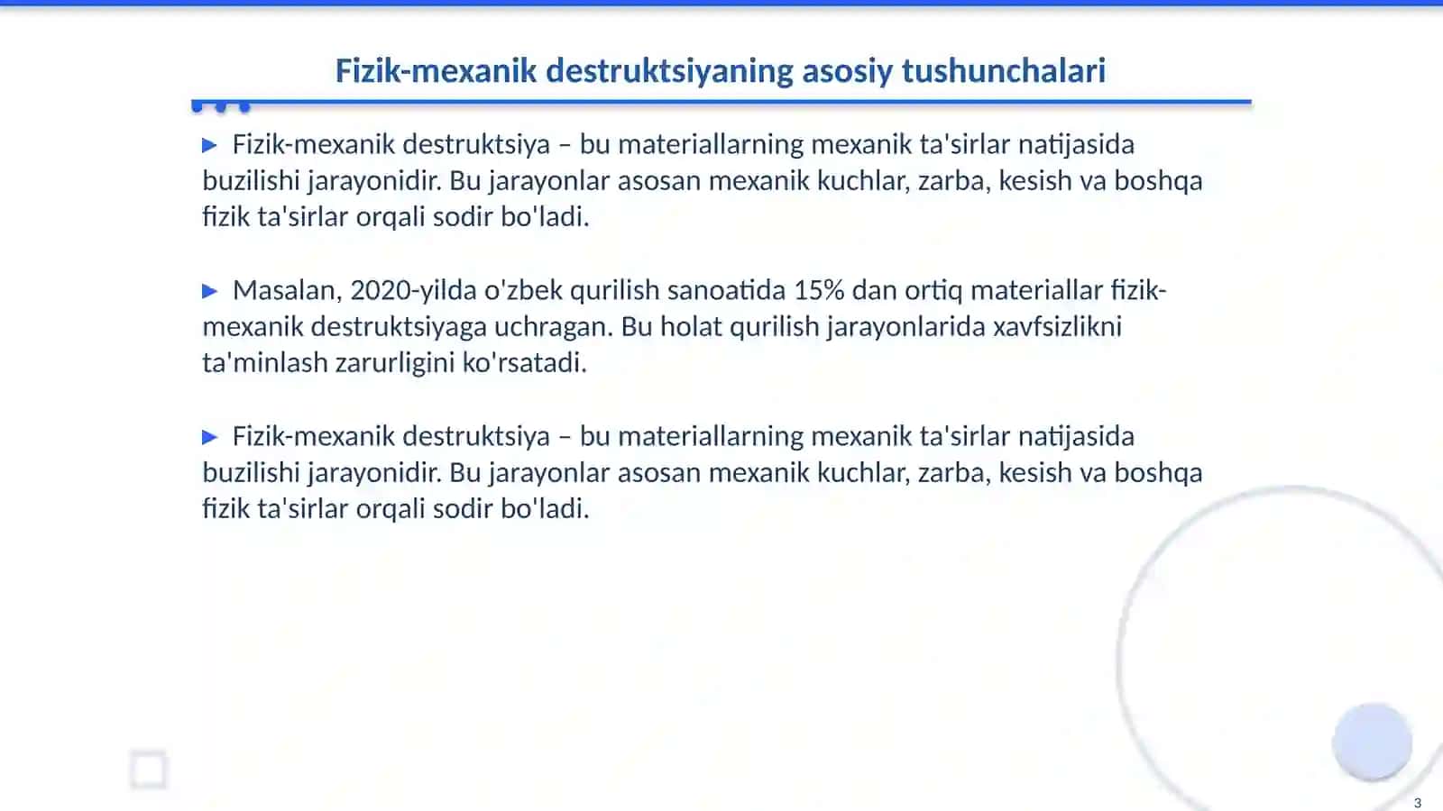 Fizik-mexanik destruktsiya va biologik destruksiya 3