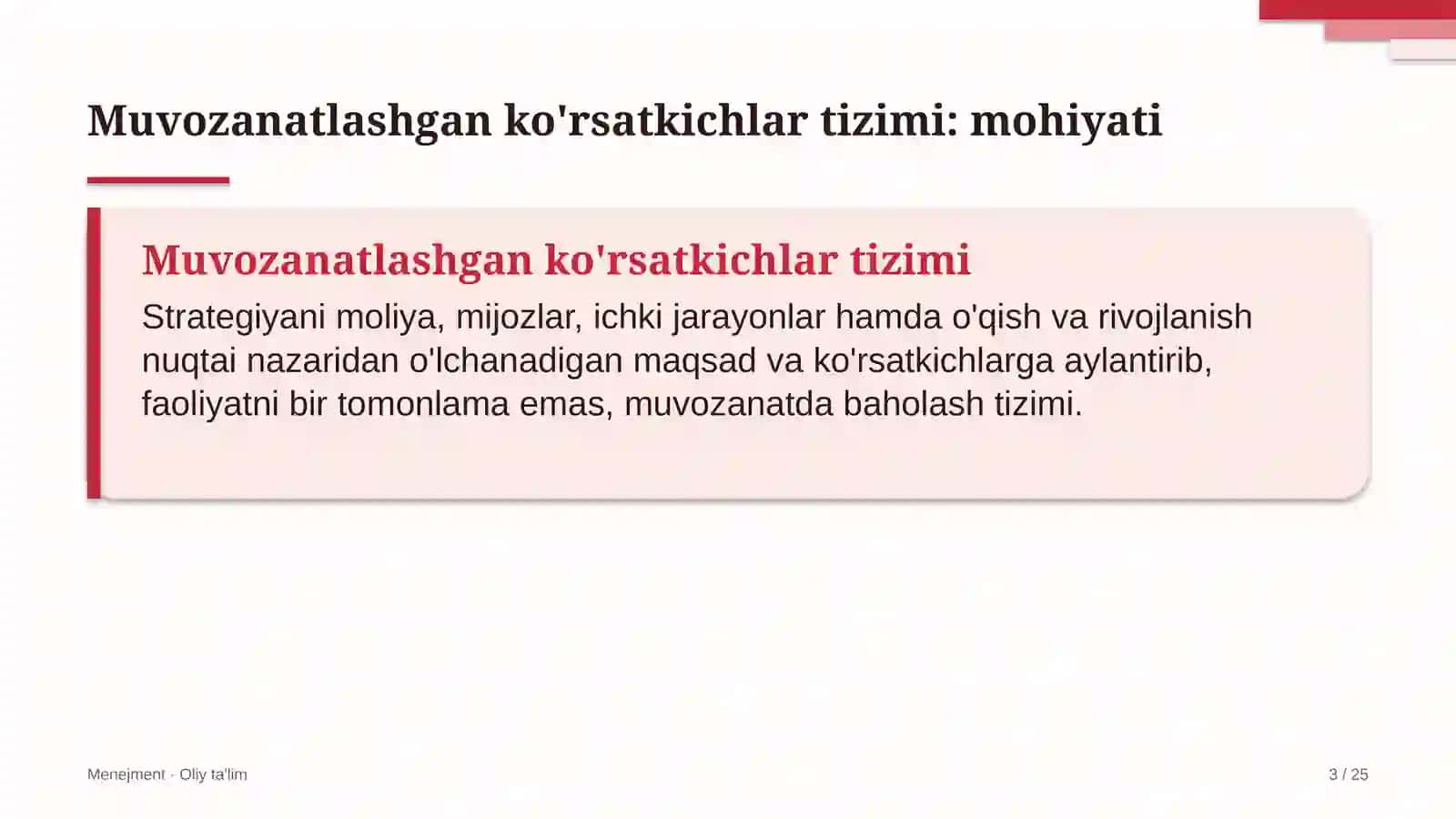 sintetik yoqilg'i ishlab chiqarishda muvozanatlashgan ko'rsatkichlar tizimi 9902 3