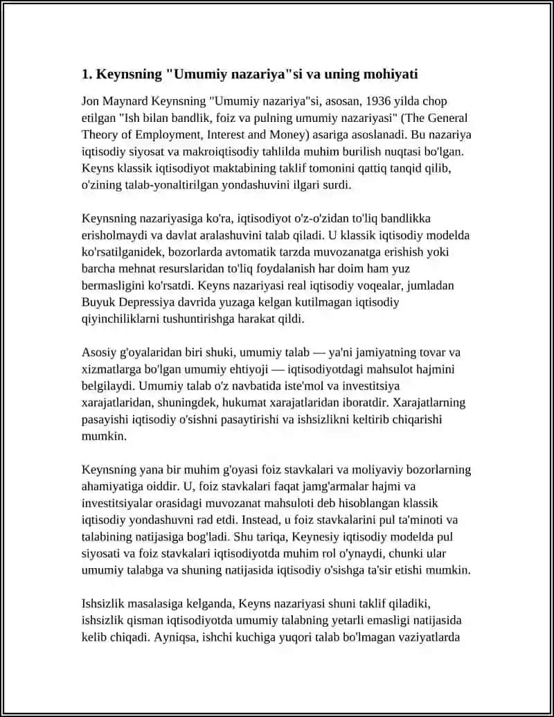 KEYNS VA ZAMONAVIY KEYNSCHILAR 3